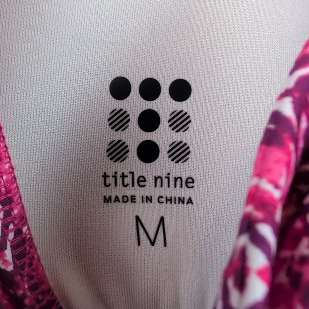 Title Nine Pink Turkish Tile Ladder Back Built-in Bra Activewear Dress Size M - Picture 2 of 12